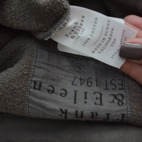 $238 Sz S Frank & Eileen Gray Triple Fleece Patrick Popover Henley Sweatshirt - Picture 7 of 7
